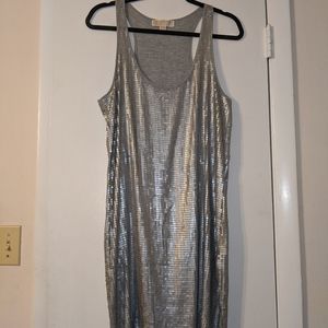 Silver sequin dress